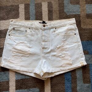 F21 Distressed Denim Shorts
